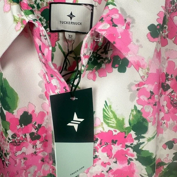 TUCKERNUCK Gossamer Pink Hydrangea Callahan Shirt Dress - Picture 8 of 10